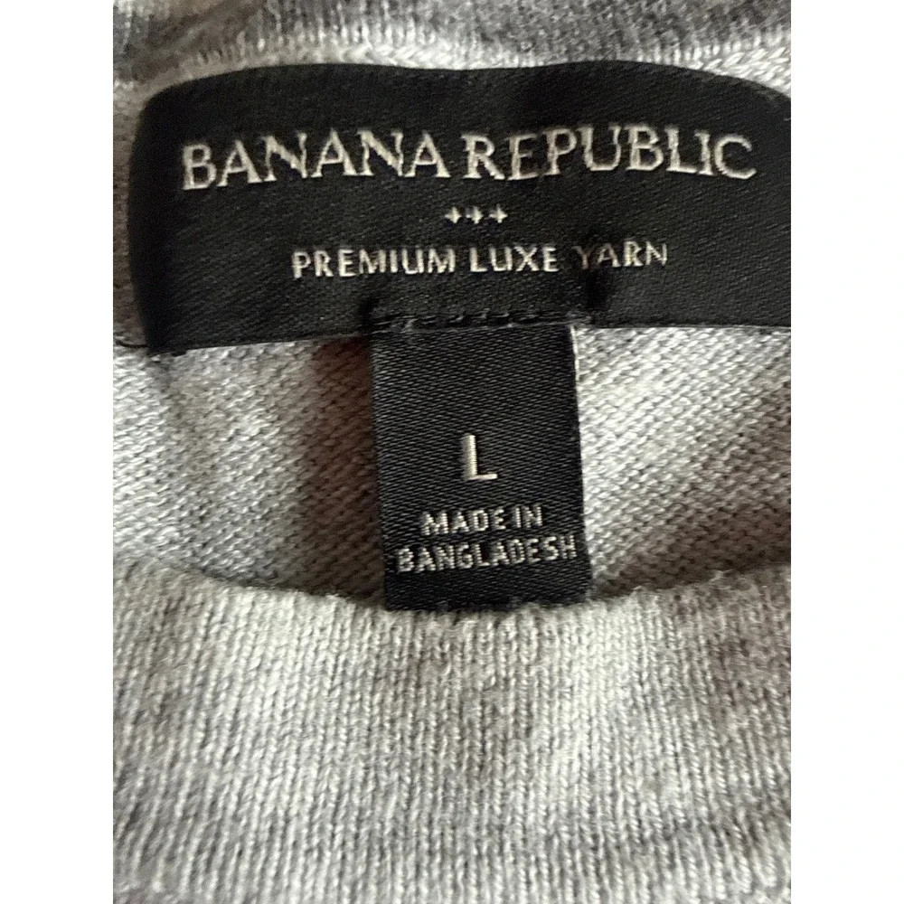 Banana Republic Mens Grey Premium Luxe Yarn Silk‎ Cashmere Blend Sweater Large